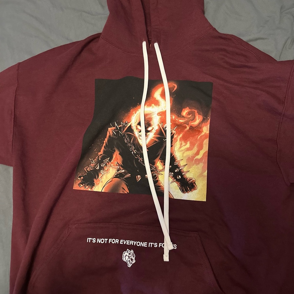 Darc Sport Maroon Hoodie with Fiery Graphic